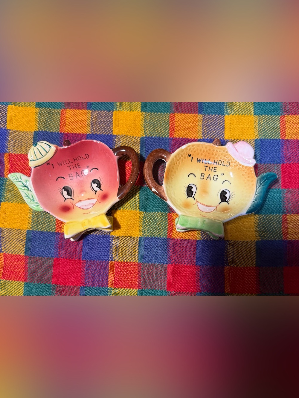 Vintage Fruit Anthropomorphic Tea Holders